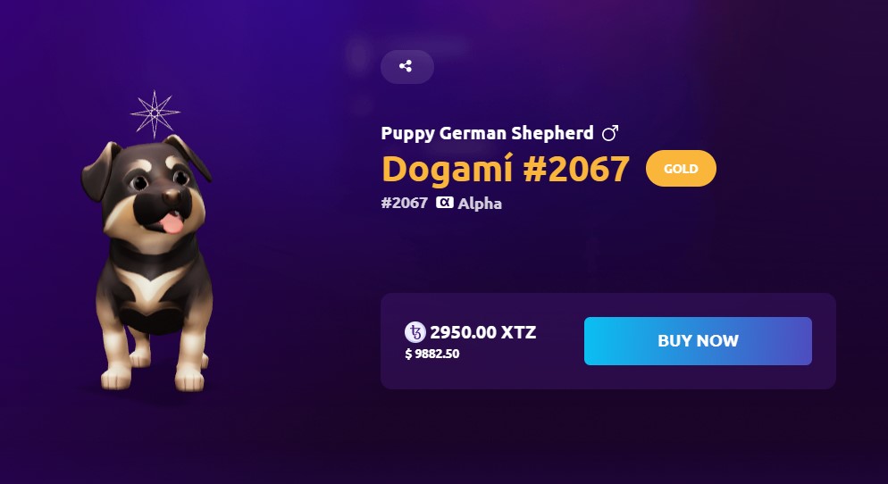 Un berger allemand à vendre dans le jeu vidéo Dogami