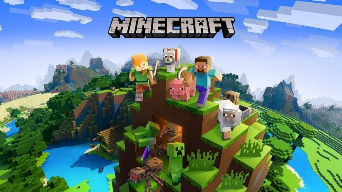 Monde virtuel du jeux video Minecraft