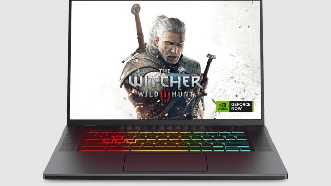 Le jeu The Witcher Wild Hunt sur NVIDIA GeForce NOW sur le nouveau chromebook gamer de Google.