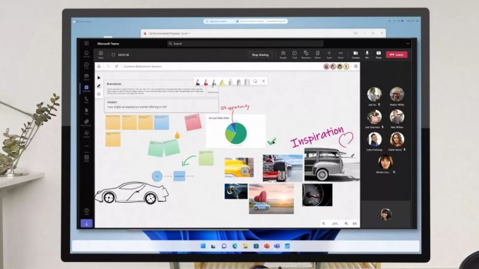 windows12-microsoft-interface-graphique L’image de l’interface du nouveau système d’exploitation Windows avec son menu flottant.
