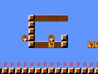 Un niveau de jeu dans Super Mario Bros généré avec l’outil MarioGPT