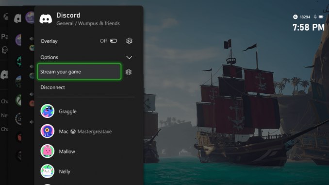 discord-streamer-des-parties-xbox L’interface de Stream de jeux vidéo de Discord.