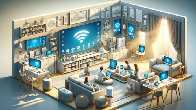 wi-fi-7-lancement-france-freebox-ultra Une illustration des applications et des capacités de partage Internet de la connectivité Wi-Fi 7.