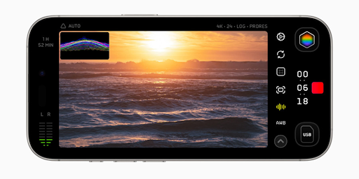 App Store Awards 2024 Un iPhone utilisant l’application Kino