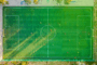 Vue aérienne d’un terrain de football.