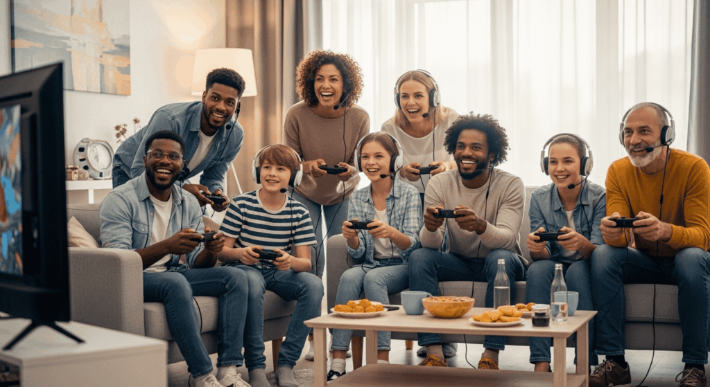 Groupe de joueurs multigénérationnels
