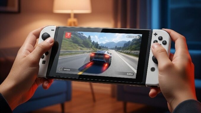 Nintendo-switch-2 Gamer utilisant la Nintendo Switch 2