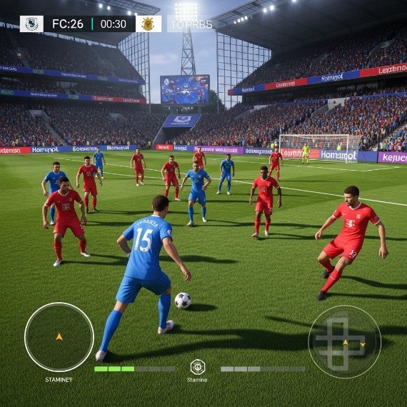 Screenshot FC 26 gameplay ultra-réaliste terrain détaillé