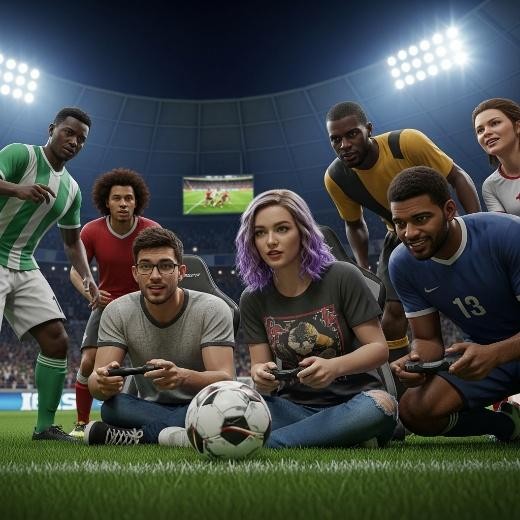 Des gamers qui joue à un jeu vidéo de football