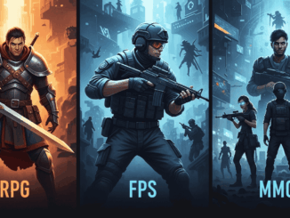 Illustration representant les genres RPG, FPS et MMO