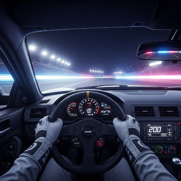 Vue cockpit jeu de course simulation automobile gaming performances