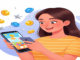 Joueuse mobile avec récompenses virtuelles