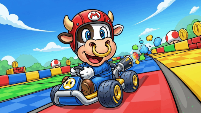 Personnage « Meuh Meuh » dans Mario Kart sur Nintendo Switch 2