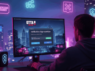 Un joueur devant son écran d’ordinateur affichant l’écran de connexion de GTA 6 Online