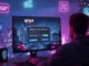 Un joueur devant son écran d’ordinateur affichant l’écran de connexion de GTA 6 Online