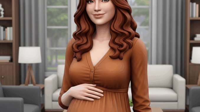 Une femme enceinte dans Sims 4