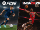 Comparatif de visuel EA Sports FC 26 vs NBA 2K26