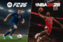 Comparatif de visuel EA Sports FC 26 vs NBA 2K26