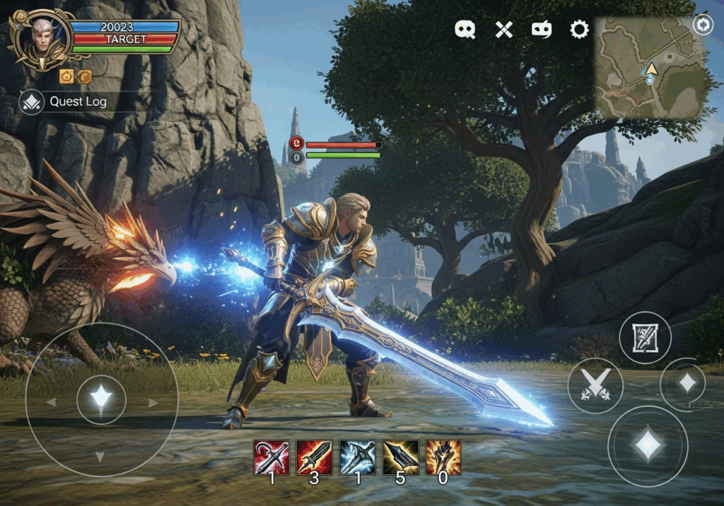 Interface gaming d’un RPG mobile 