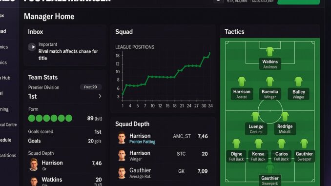 Interface utilisateur de football manager Interface utilisateur de Football Manager
