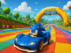 Une course en mode solo du personnage Sonic
