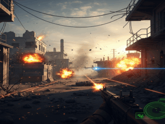Illustration d’un jeu de guerre en vue à la première personne