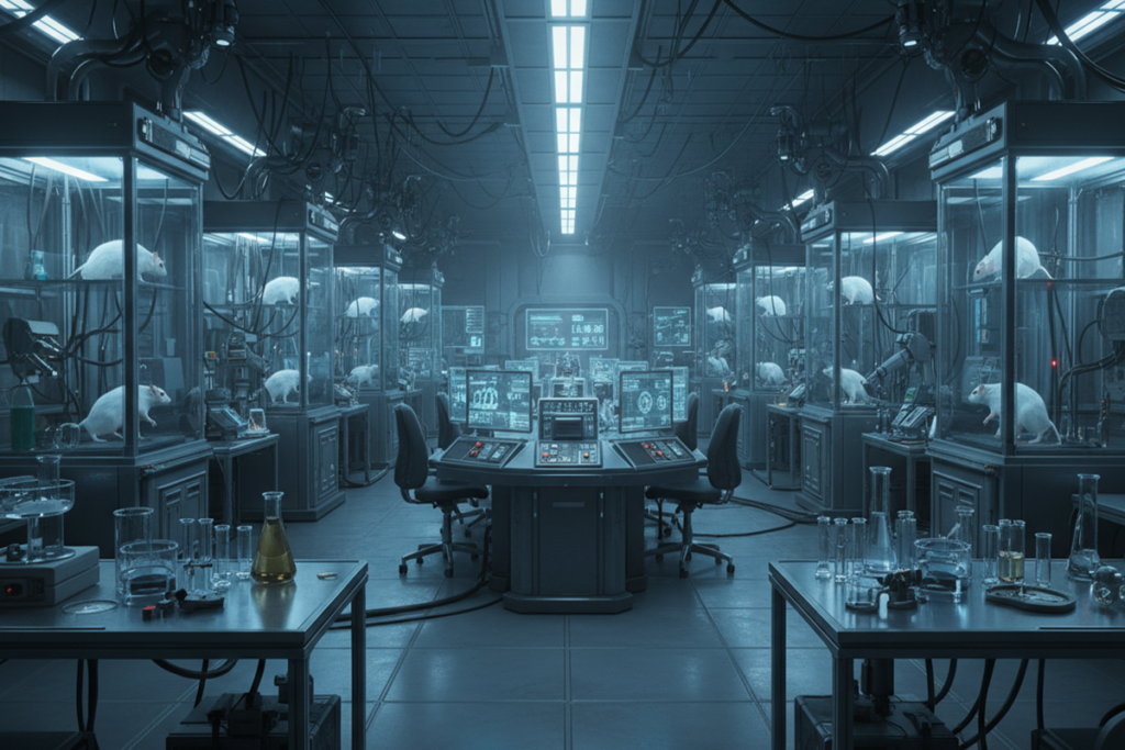 Recherches en laboratoire comme dans le jeu Parasite Mutant