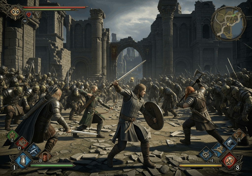 Illustration du gameplay de Le Seigneur des Anneaux Online