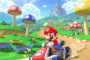 Mario pilotant son kart dans le monde ouvert coloré de Mario Kart World