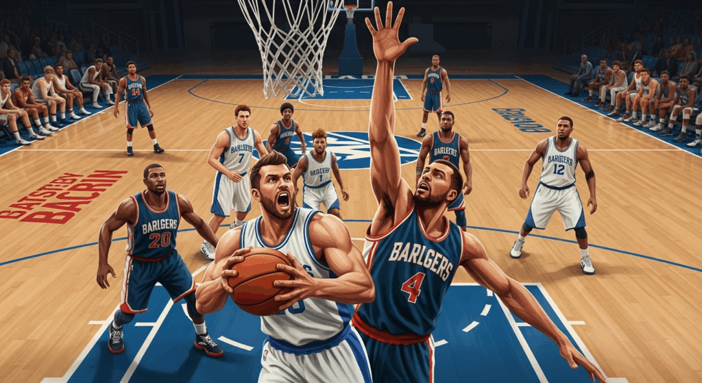 Des joueurs de basket durant un match