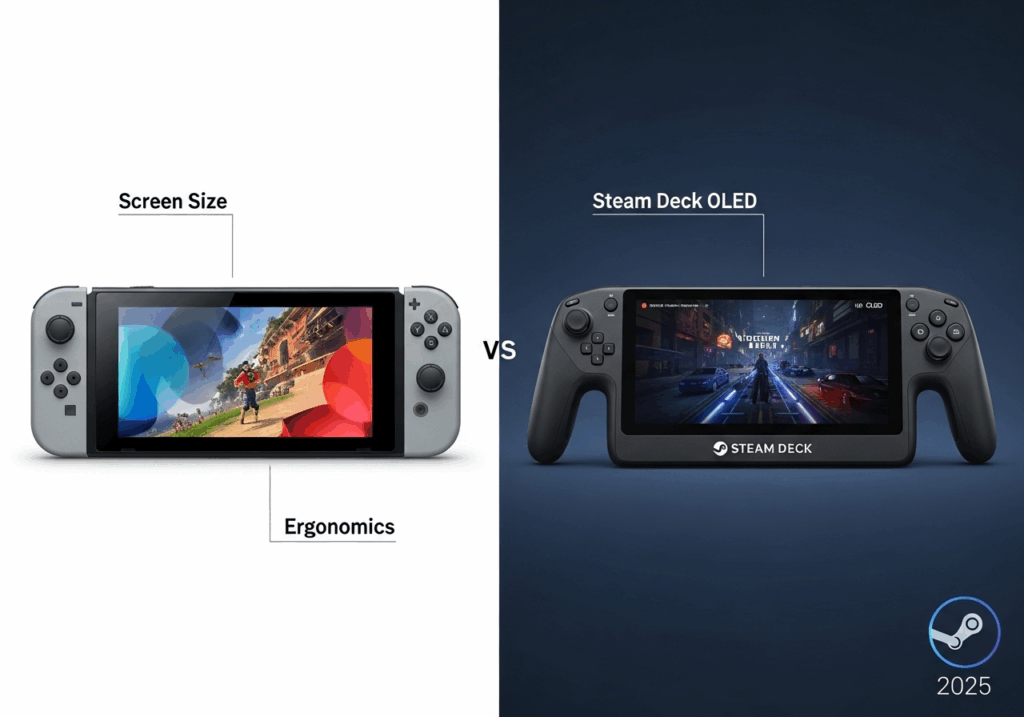 Comparaison Nintendo Switch 2 et Steam Deck OLED