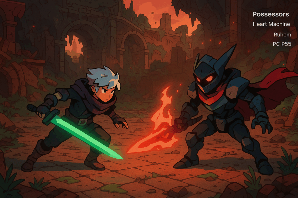 Les personnages Lucas et Rhem en action