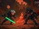 Les personnages Lucas et Rhem en action