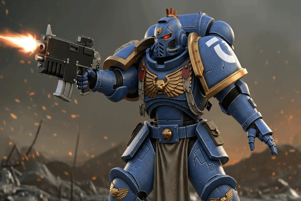 Space Marine inspiré du jeu Warhammer 40,000
