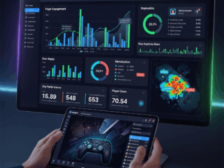 Tableau de bord analytique IA gaming mobile