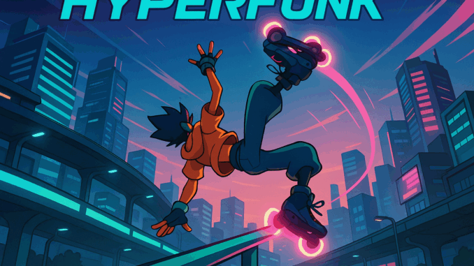 Un personnage de Hyperfunk réalisant un trick