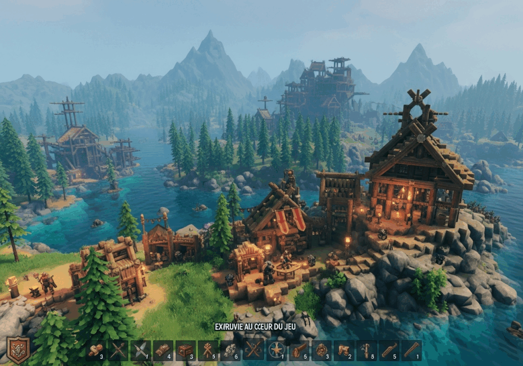 Illustration du gameplay d’un jeu de survie comme Valheim