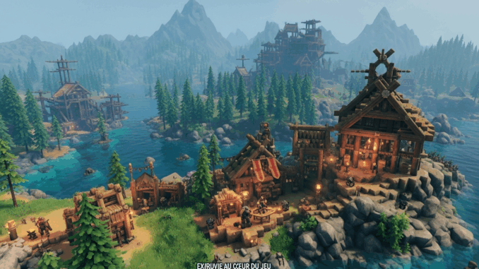 Illustration du gameplay d’un jeu de survie comme Valheim