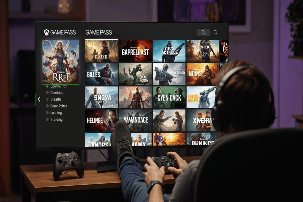 Un joueur sélectionnant un jeu du Xbox Game Pass