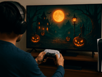Gamer jouant à des jeux vidéo sur PS5