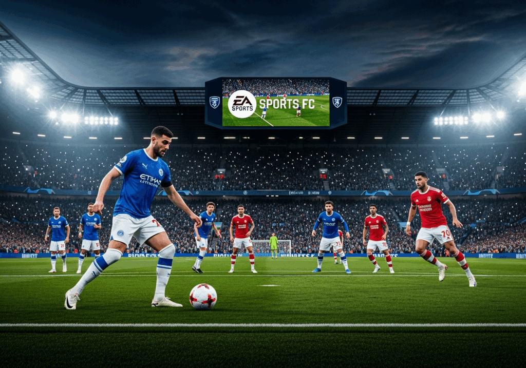 Gameplay d’un jeu de foot comme EA Sports FC 26