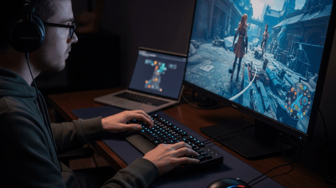 gaming-ordinateur Un gamer sur son ordinateur