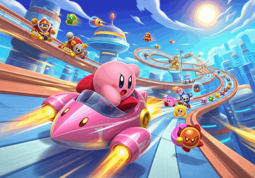 Gameplay d’un jeu comme Kirby Air Riders
