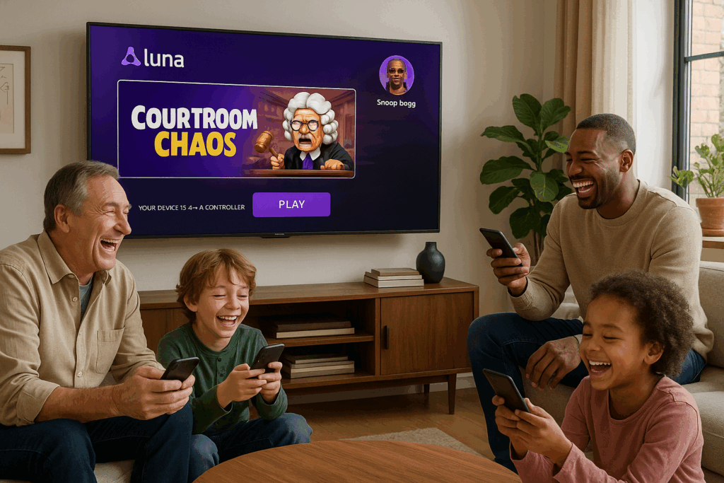 Le cloud gaming Luna rassemblant la famille