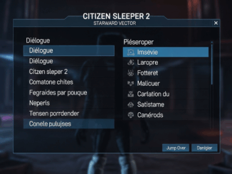 L’interface de Citizen Sleeper 2 : Starward Vector