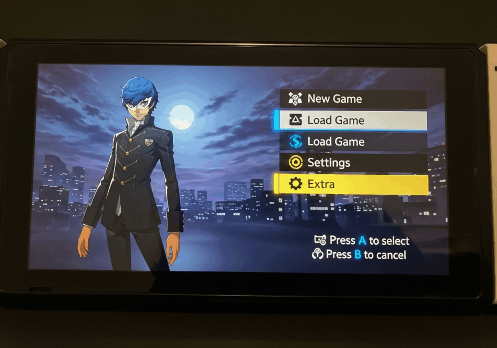Menu principal de Persona 3 Reload