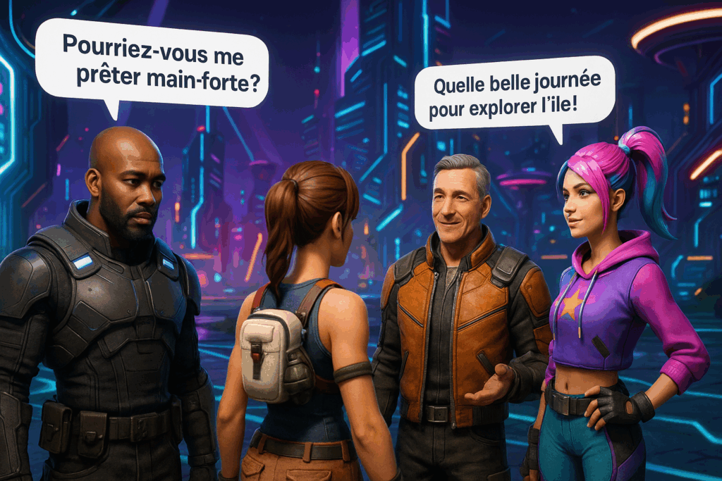 Des PNJ interagissant avec le joueur dans Fortnite
