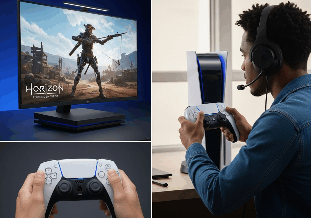 Un gamer profitant des démos gratuites sur PS5