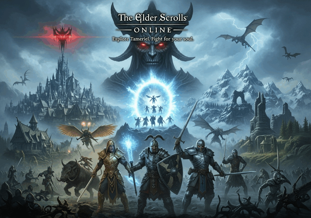 Affiche inspirée du jeu The Elder Scrolls Online