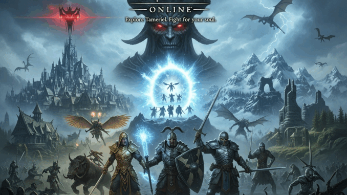 Affiche inspirée du jeu The Elder Scrolls Online